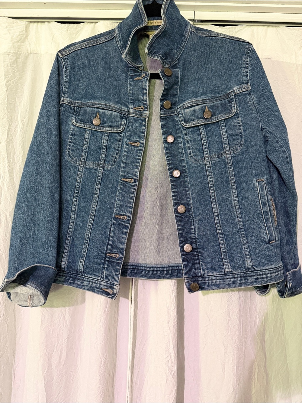 Jones New York Medium Blue Denim Jacket - Button-Front Jean Jacket